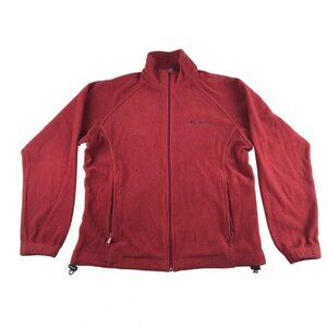 Columbia Womens Burgundy Long Sleeves Pocket Full Zip Fleece Jacket Size Medium‎